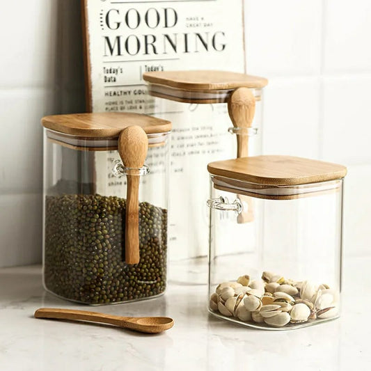 Glass spice  storage jar