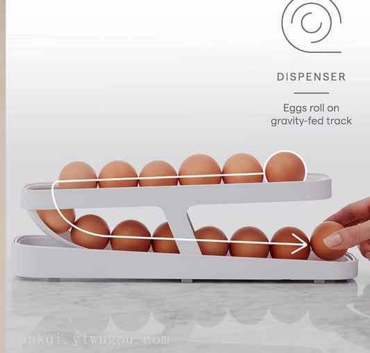 Rolling egg dispenser