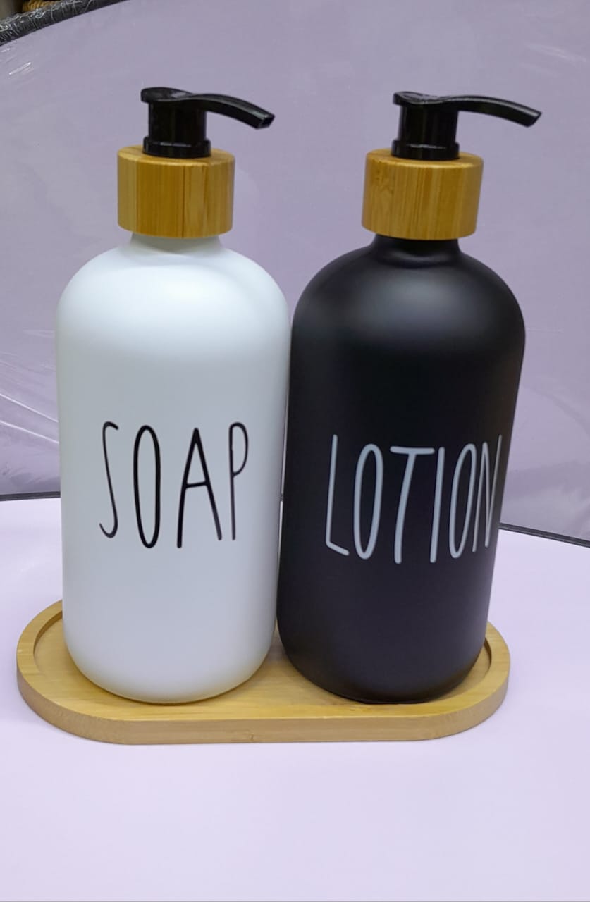 Ceramic Kitchen Sink Dish Soap/Lotion Dispenser set