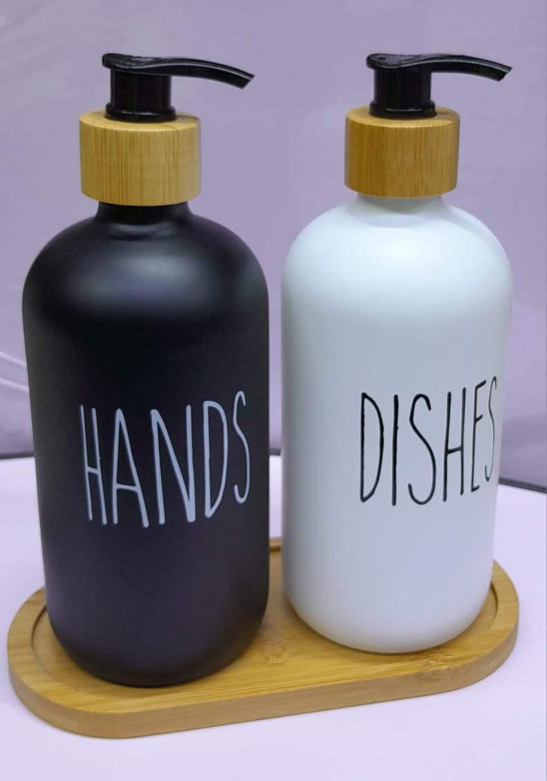 Ceramic Kitchen Sink Dish Soap/Lotion Dispenser set