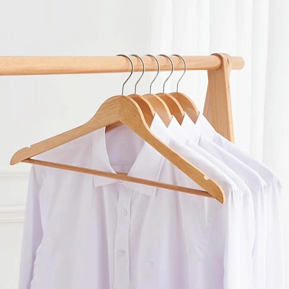 Premium hardened bamboo coat hangers