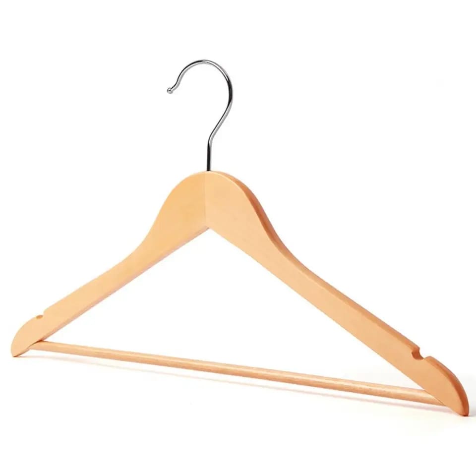 Premium hardened bamboo coat hangers